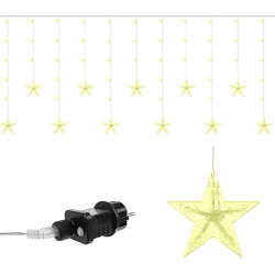 Vánoční světelný závěs hvězdy 108 LED